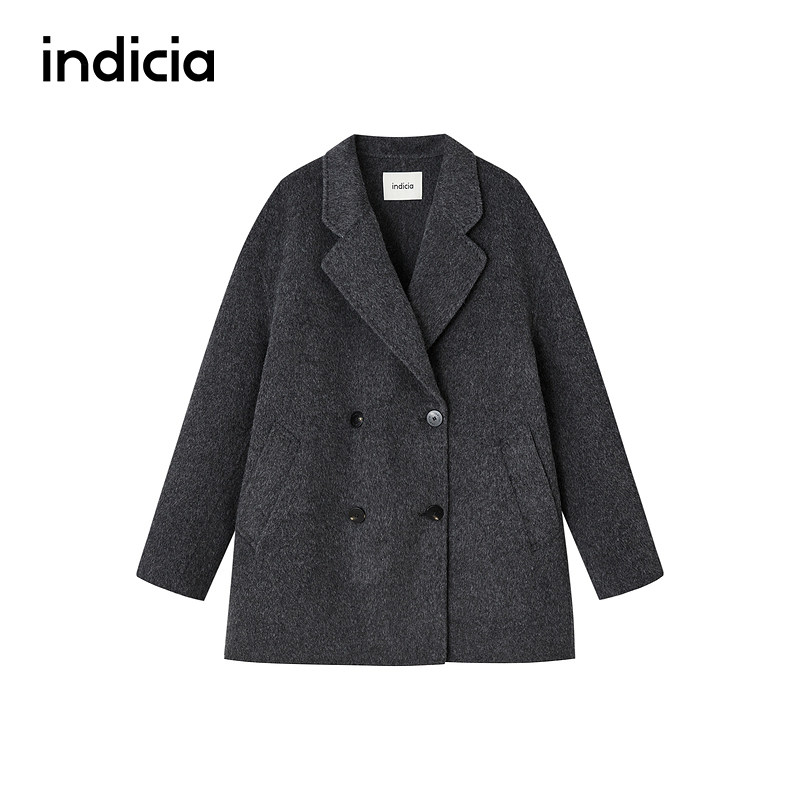 indicia标记商场同款冬季女装灰色毛呢外套羊毛大衣F2D4DY846C,女装/女士精品,毛呢外套,淘宝优惠券,粉丝福利购,淘宝优惠卷