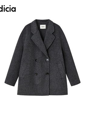 indicia标记商场同款冬季女装灰色毛呢外套羊毛大衣F2D4DY846C