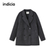 女装 indicia标记商场同款 冬季 灰色毛呢外套羊毛大衣F2D4DY846C