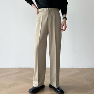 直筒休闲西裤 男笙 A字宽松阔腿西裤 春季 男 高品质天丝羊毛混纺