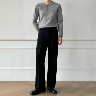 裤 男笙 通勤西装 高品质那不勒斯高腰直筒宽松休闲西裤 2026春季