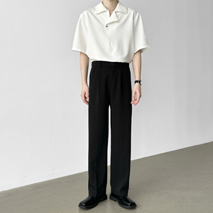 男四季 男笙HOME韩系春季 裤 男高级感休闲宽松西装 高品质直筒西裤