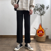 2025秋冬季 裤 垂感宽松直筒休闲西装 韩系高品质九分加绒西裤 男