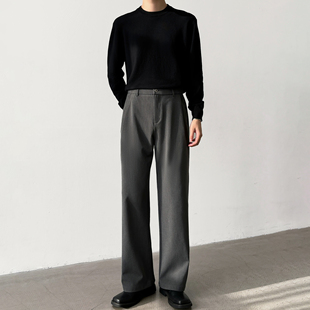 A字直筒西裤 款 春季 四季 高品质三本针工艺直筒宽松西裤 男笙