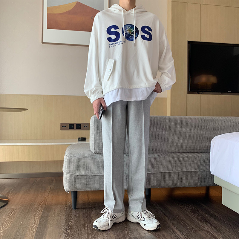 男笙HOME2026春夏季高品质灰色卫裤垂感裤宽松休闲坠感直筒裤运动