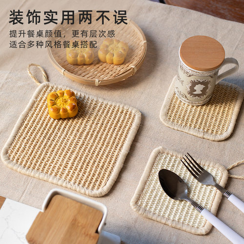 中式原木天然剑麻防烫隔热垫耐用