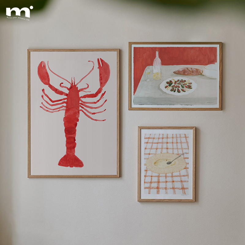 北欧ins美食餐厅玄关背景墙壁画