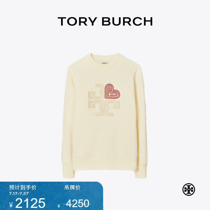 ToryBurch心形LOGO圆领卫衣