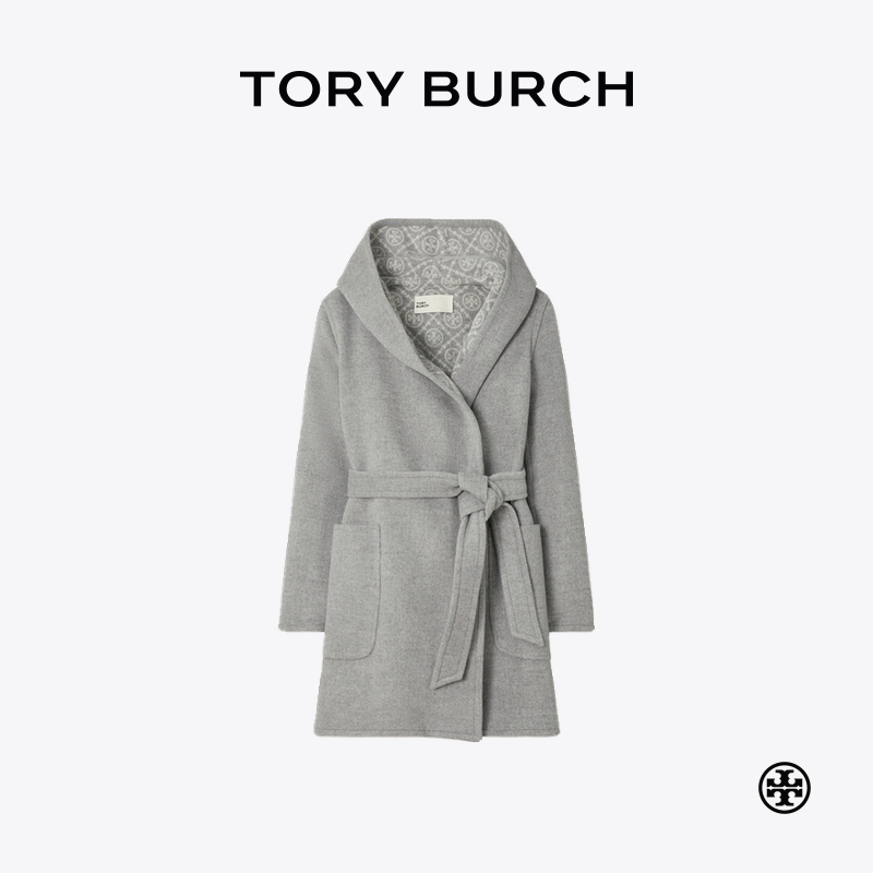 TORY BURCH 汤丽柏琦 经典翻领连帽大衣 153871
