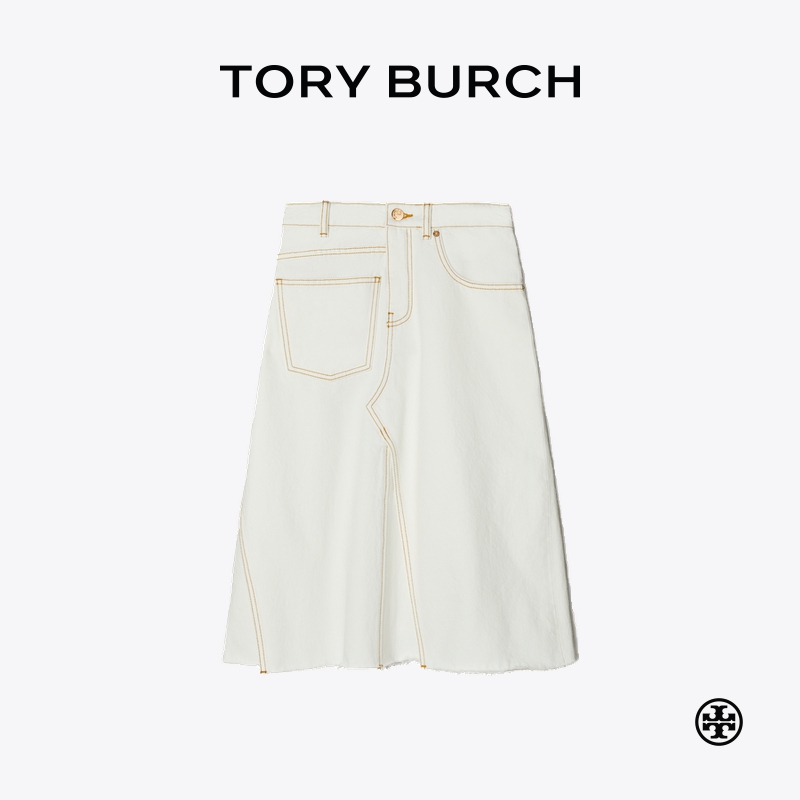 TORY BURCH 汤丽柏琦 丹宁解构牛仔半身裙 158016