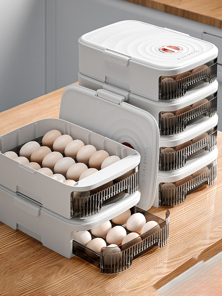 冰箱鸡蛋收纳盒抽屉式滚动食品级家用厨房保鲜收纳整理神器
