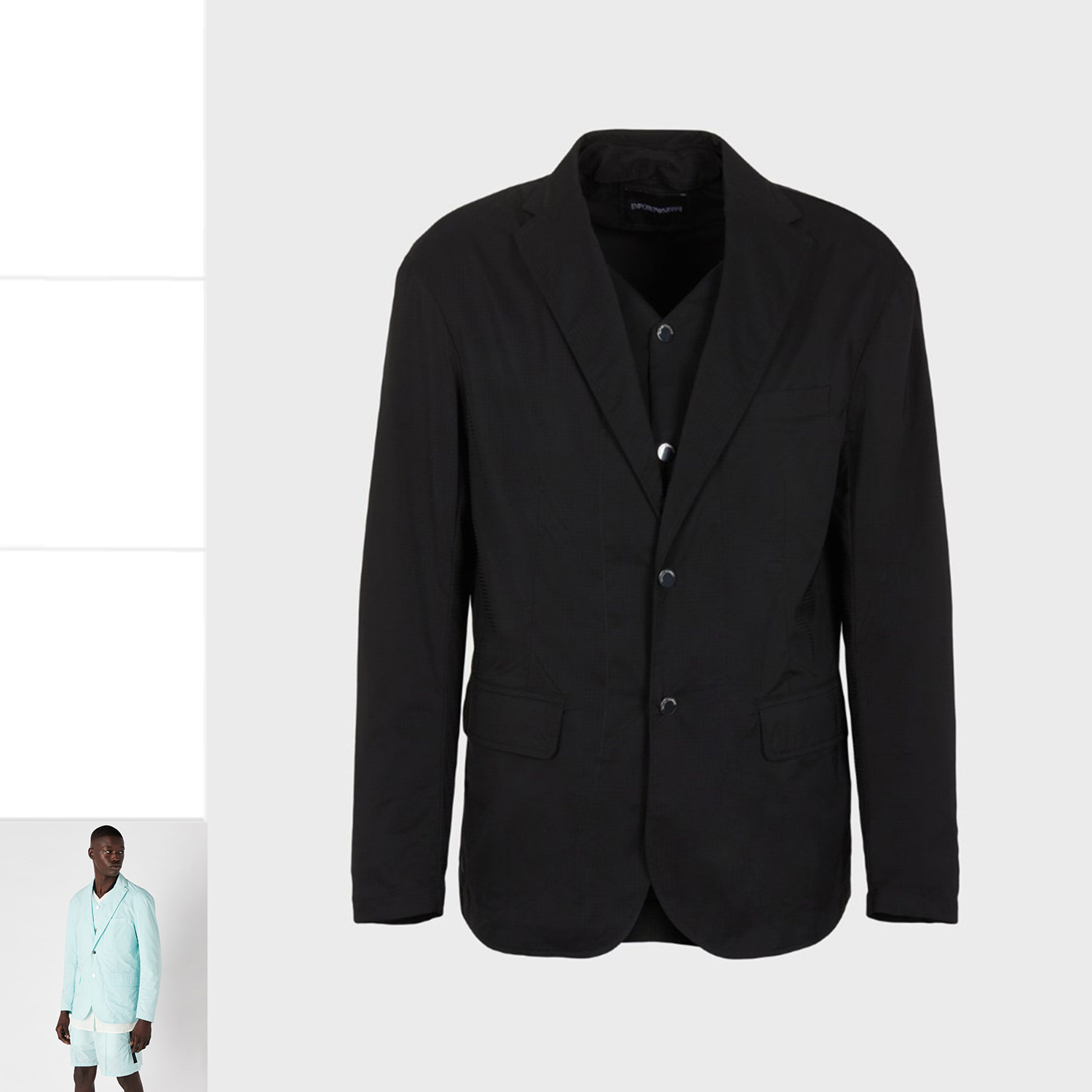 阿玛尼男士假两件西装外套