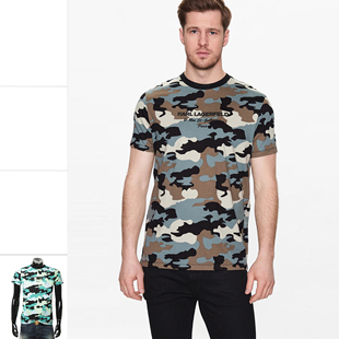 532225 圆领T恤755039 Karl Lagerfeld卡尔拉格斐老佛爷男迷彩短袖