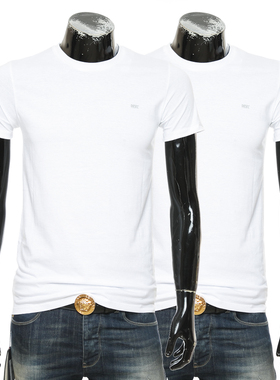 Diesel迪赛 2件装男士网球穿搭修身纯棉短袖圆领T恤A05427 0LDAS