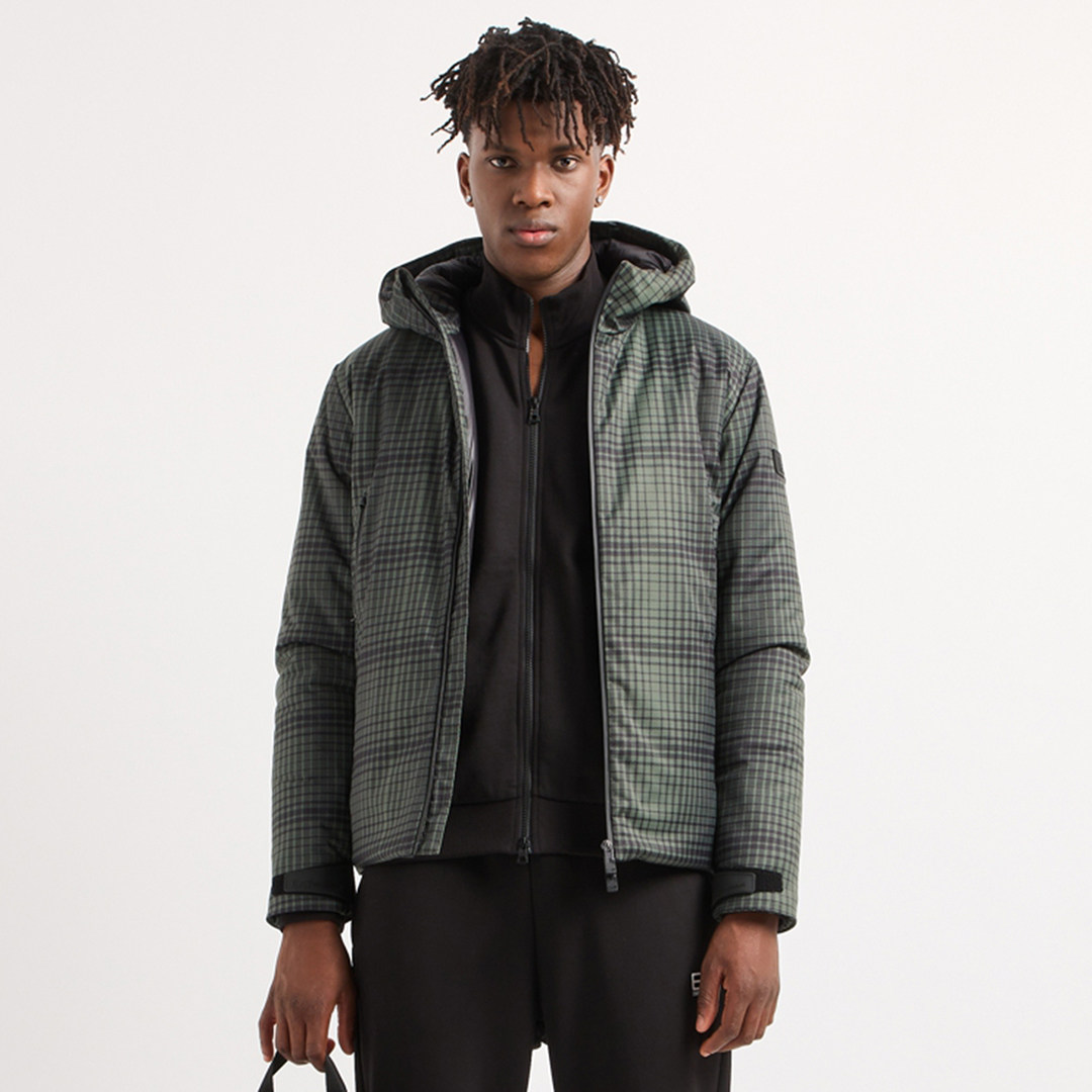 阿玛尼男士连帽棉夹克