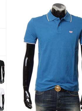 Diesel迪赛 男士简约休闲上衣纯棉短袖POLO衫 A03838 0JMAD