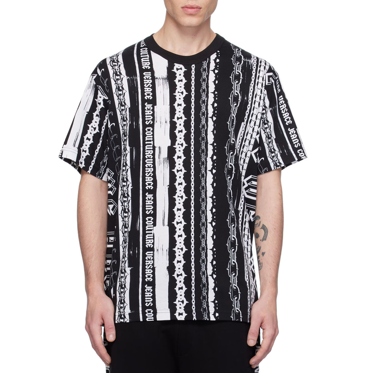 Versace/范思哲VJ 奢潮印花男士时尚短袖圆领T恤 77GAH6R0 JS384