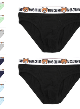moschino/莫斯奇诺潮牌 男士经典小熊2件装三角裤内裤 A1385 4402