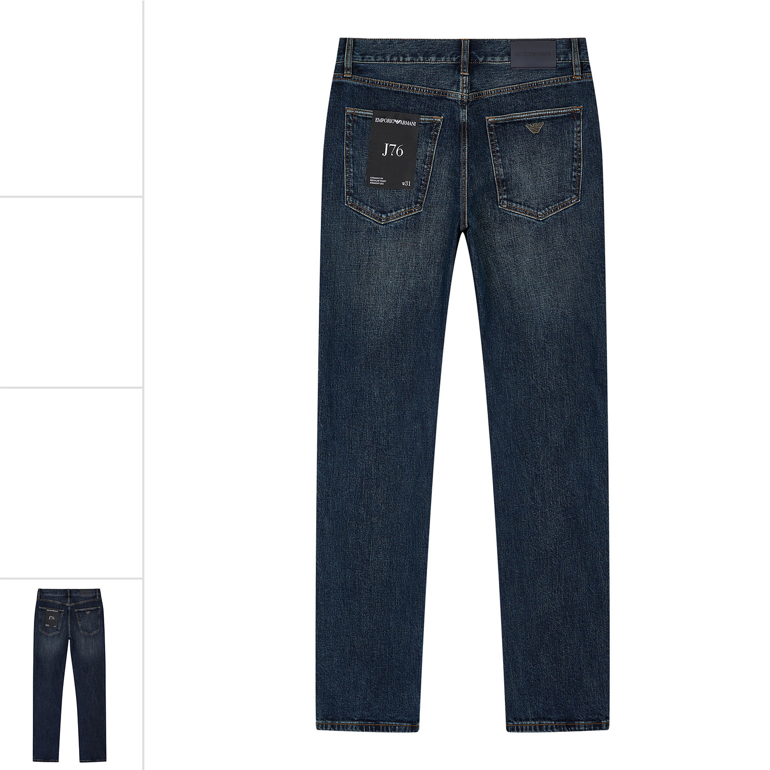 Armani/阿玛尼 EA 男士时尚鹰标修身长裤牛仔裤 EM000763 AF17486