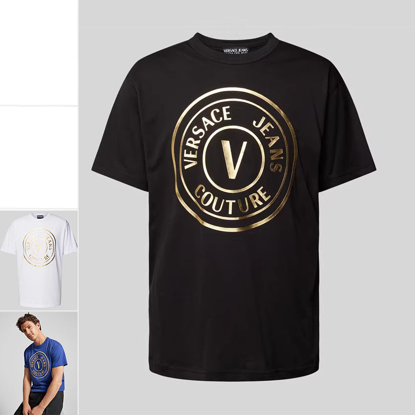Versace/范思哲VJ 男士奢潮金标时尚圆领短袖T恤 77GAHT01,CJ00T