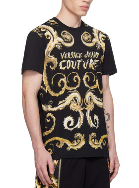 Versace/范思哲VJ奢华巴洛克印花男士短袖圆领T恤77GAH6SC JS379