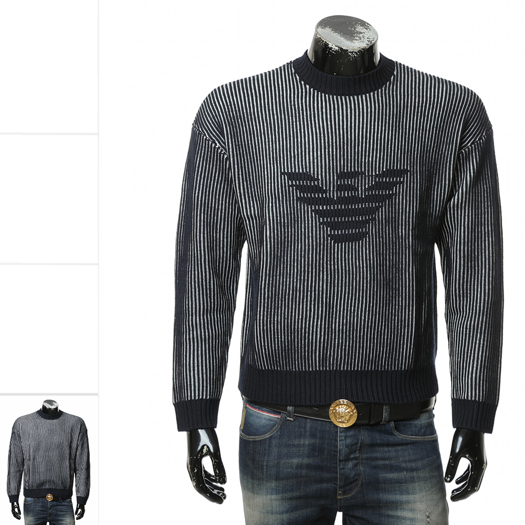 阿玛尼男士鹰标保暖毛衣