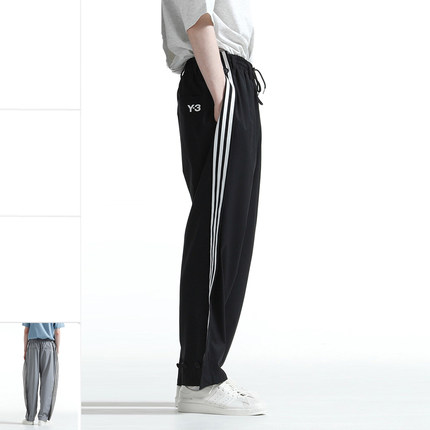 Y3 Y-3 海外直邮 男士潮牌经典三杠宽松时尚长裤休闲裤 JE3452