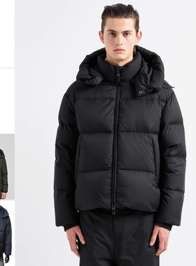 Armani/阿玛尼EA 男士时尚老花加厚连帽外套羽绒服 6D1BC3 1NNXZ