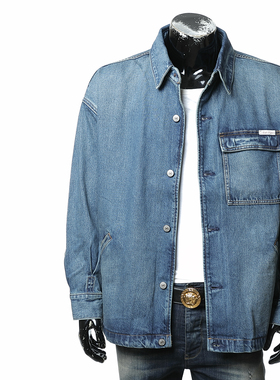 Calvin Klein Jeans CK 男士水洗加厚宽松牛仔长袖衬衫LV04RD730G