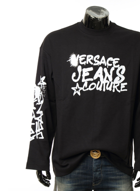 Versace/范思哲VJ 男士时尚潮牌宽松圆领长袖T恤 75GAHT17 CJ02O
