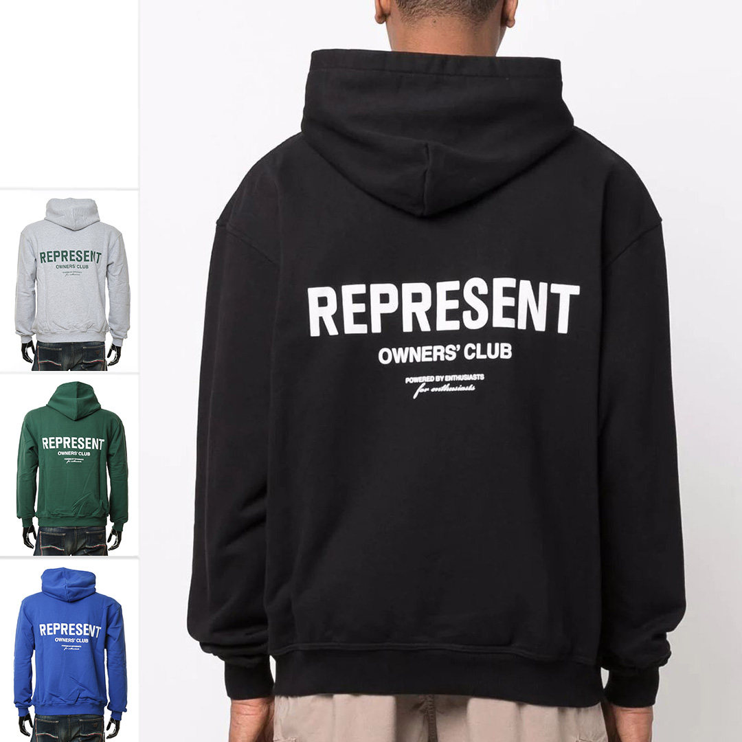represent 正品 潮牌 男士字母印花休闲百搭连帽套头卫衣 m04153