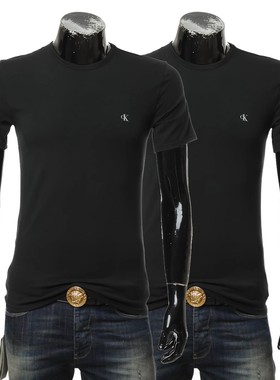 Calvin Klein CK卡尔文克雷2件装男士修身弹力打底短袖T恤NB2221A