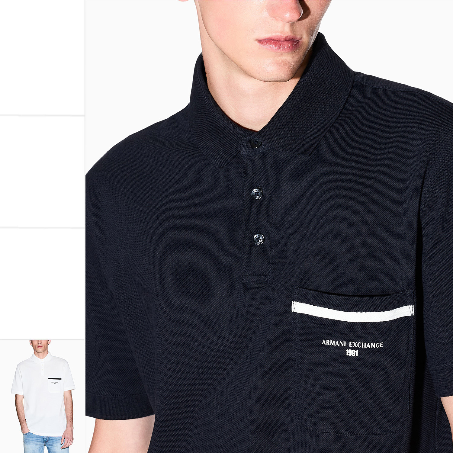 Armani/阿玛尼AX 男士时尚简约休闲短袖POLO衫 XM000990 AF10366