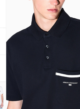 Armani/阿玛尼AX 男士时尚简约休闲短袖POLO衫 XM000990 AF10366