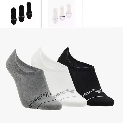Armani/阿玛尼男士3双装鹰标袜子