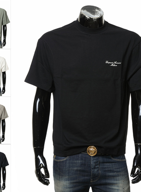 Armani/阿玛尼EA 男士刺绣时尚休闲圆领短袖T恤 EM001060 AF13715