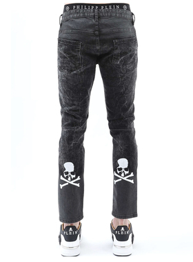 PHILIPP PLEIN PP男士潮牌骷髅头修身长裤牛仔裤 MDT3849 PDE004N