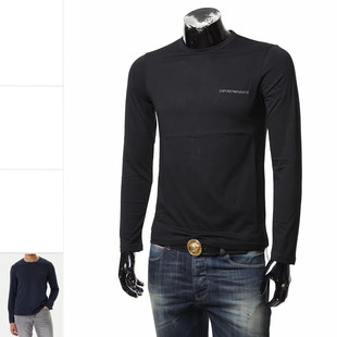 Armani/阿玛尼EA 男士时尚鹰标修身打底长袖T恤 EM000382 AF10800