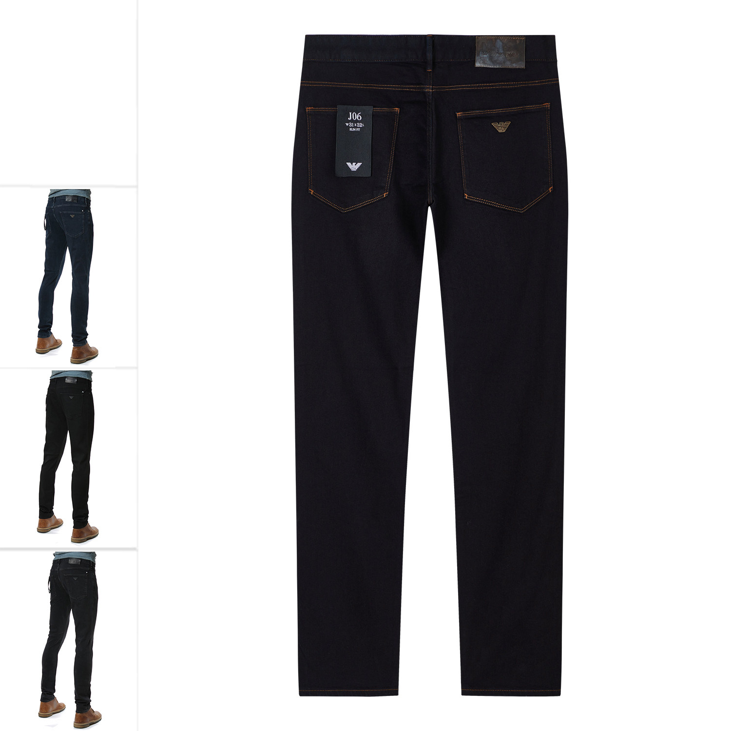 Armani/阿玛尼EA 男士休闲鹰标修身长裤牛仔裤 8N1J06 1G0IZ