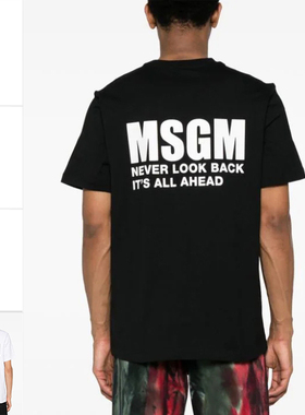 MSGM海外直邮 正品 男士潮牌字母纯棉短袖T恤 3640MM130 247002