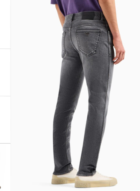 Armani/阿玛尼EA 男士鹰标修身时尚休闲长裤牛仔裤 3D1J16 1D12Z