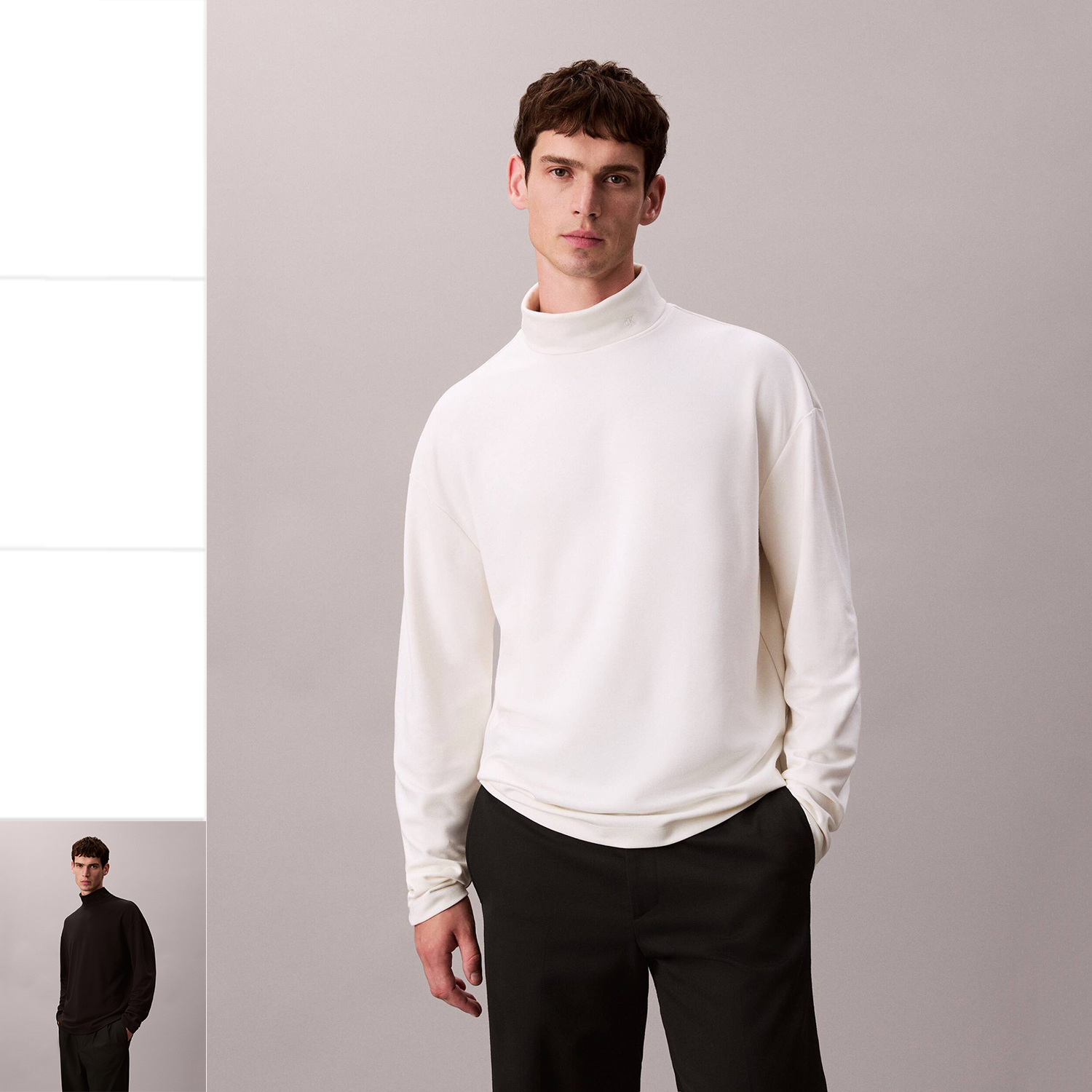 CK男士高领保暖针织衫