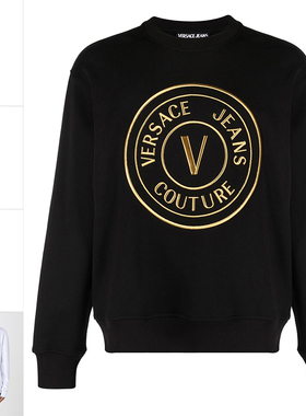 Versace/范思哲VJ 男士奢潮流刺绣金标圆领卫衣 76GAIT04 CF01T