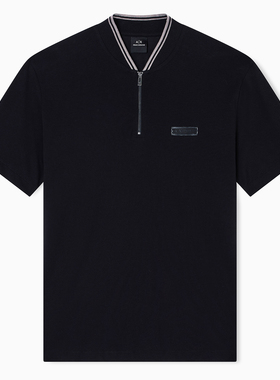 Armani/阿玛尼AX 男士时尚休闲半拉链短袖T恤 XM001348 AF16246