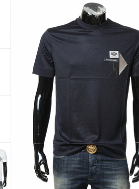 Armani/阿玛尼EA 男士鹰标丝光棉圆领短袖T恤 EM002959 AF18312