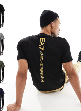 Armani/阿玛尼EA7 男士潮牌时尚圆领纯棉短袖T恤 8NPT18 PJ02Z