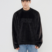 范思哲VJ 男士 奢潮圆领保暖毛毛套头卫衣 Versace 77GAI317 F0033