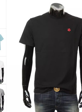 KENZO高田贤三 男士潮牌经典刺绣小红花短袖T恤 PFE65TS4744SG