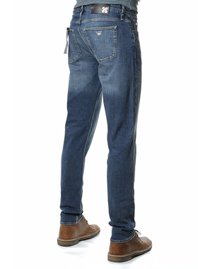 Armani/阿玛尼EA 男士休闲修身鹰标长裤牛仔裤 EM000668 AF13279