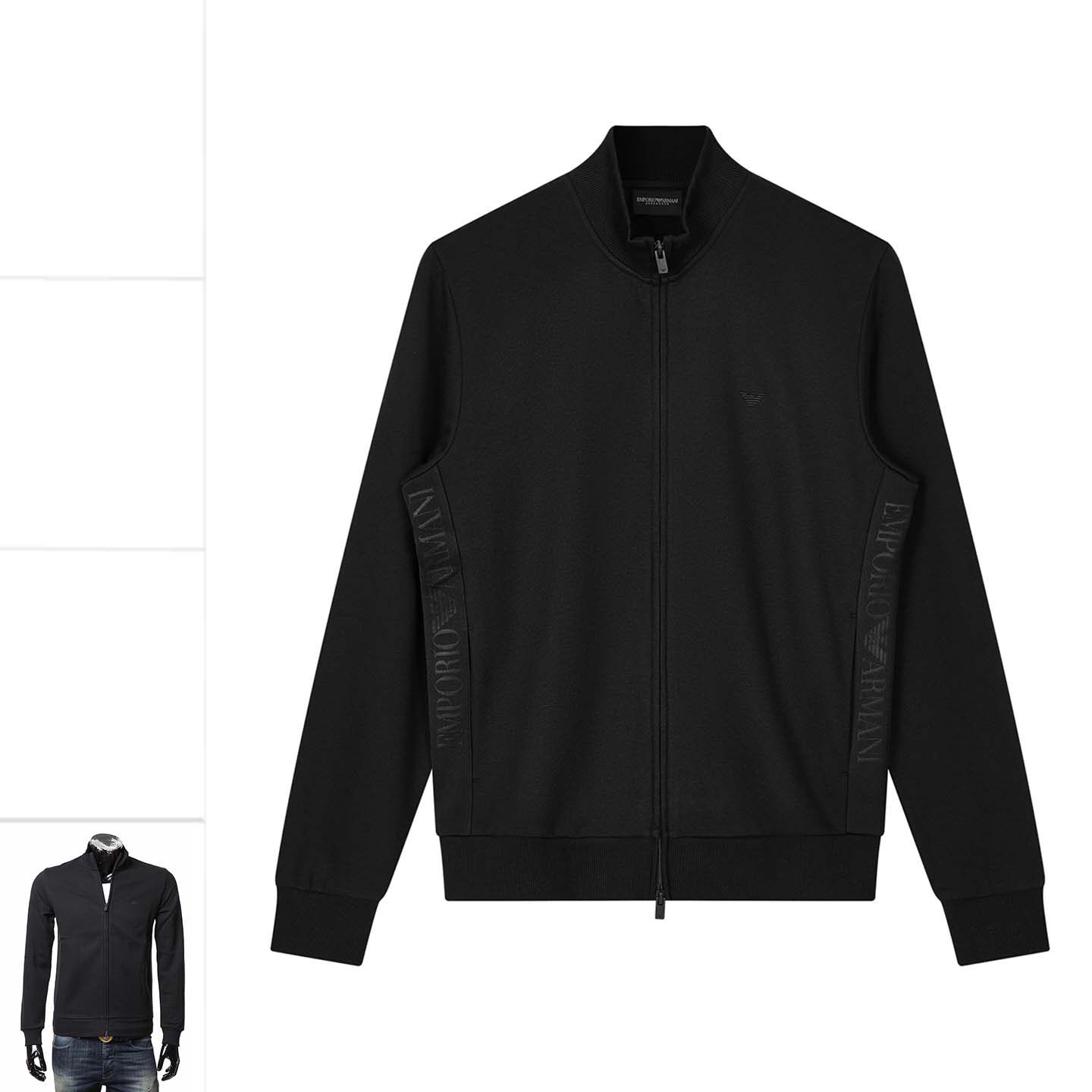 Armani/阿玛尼EA 男士刺绣鹰标加厚保暖卫衣 EM001866 AF14976